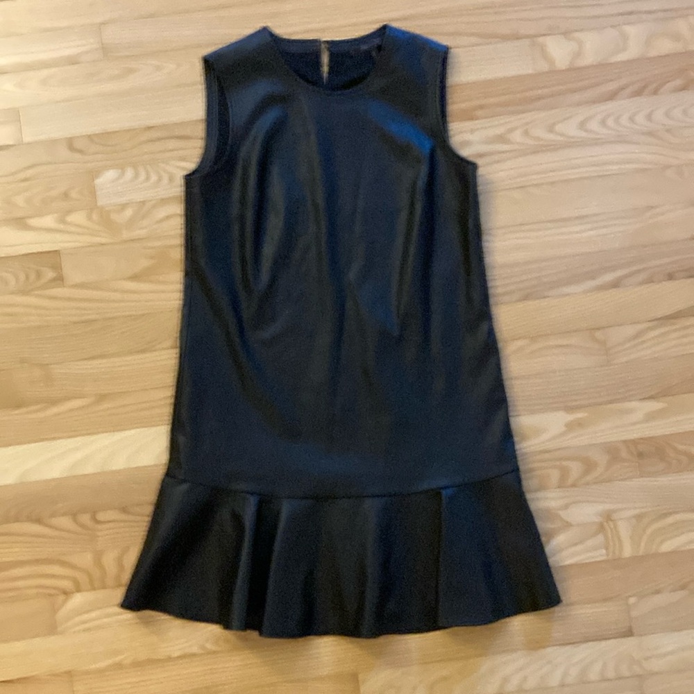 BCBGMAXAZRIA Sheridan Leather Look Peplum Dress Size Small